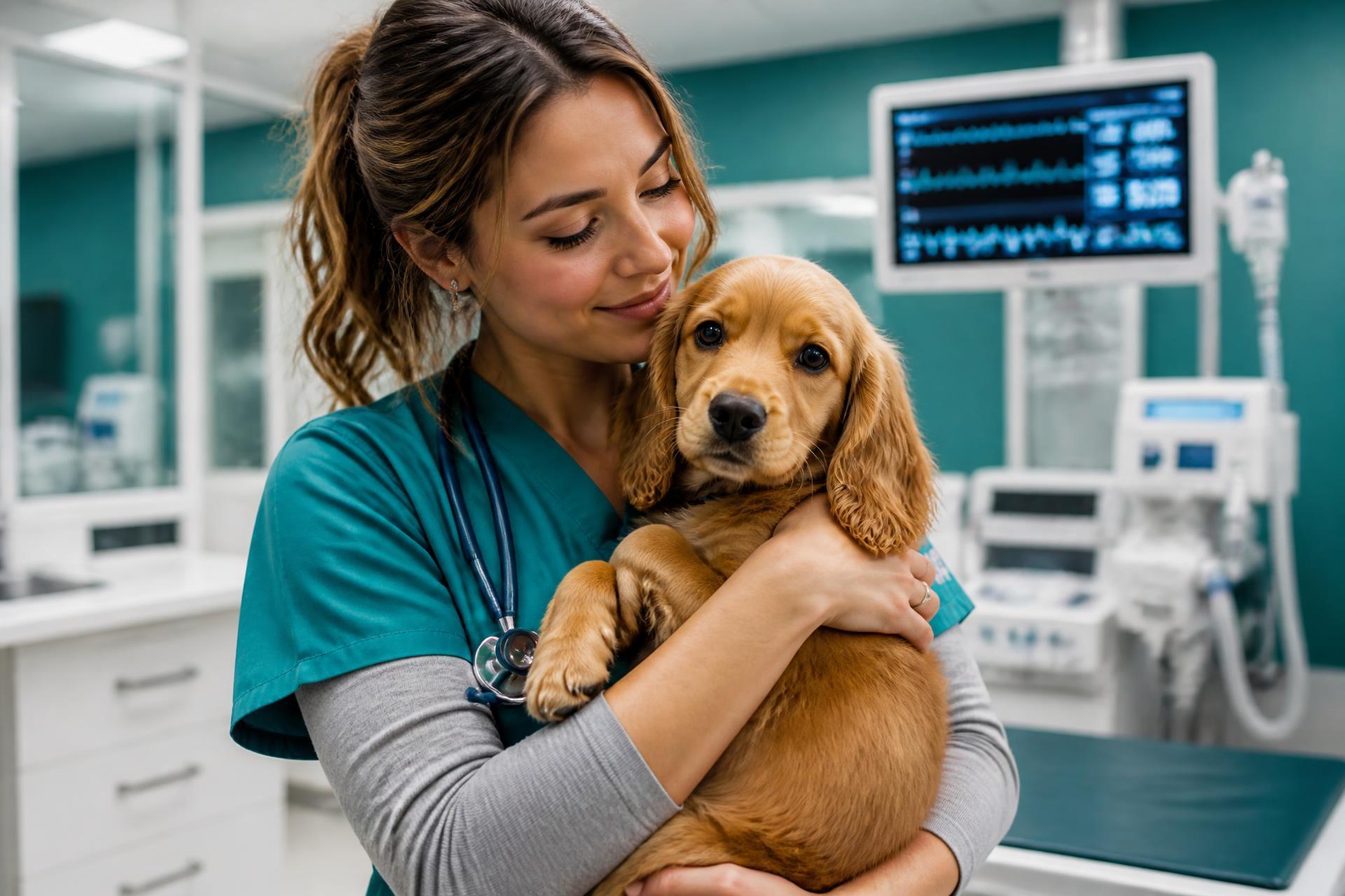 Veterinária especialista acolhendo um pet na Unidade Tucuruvi